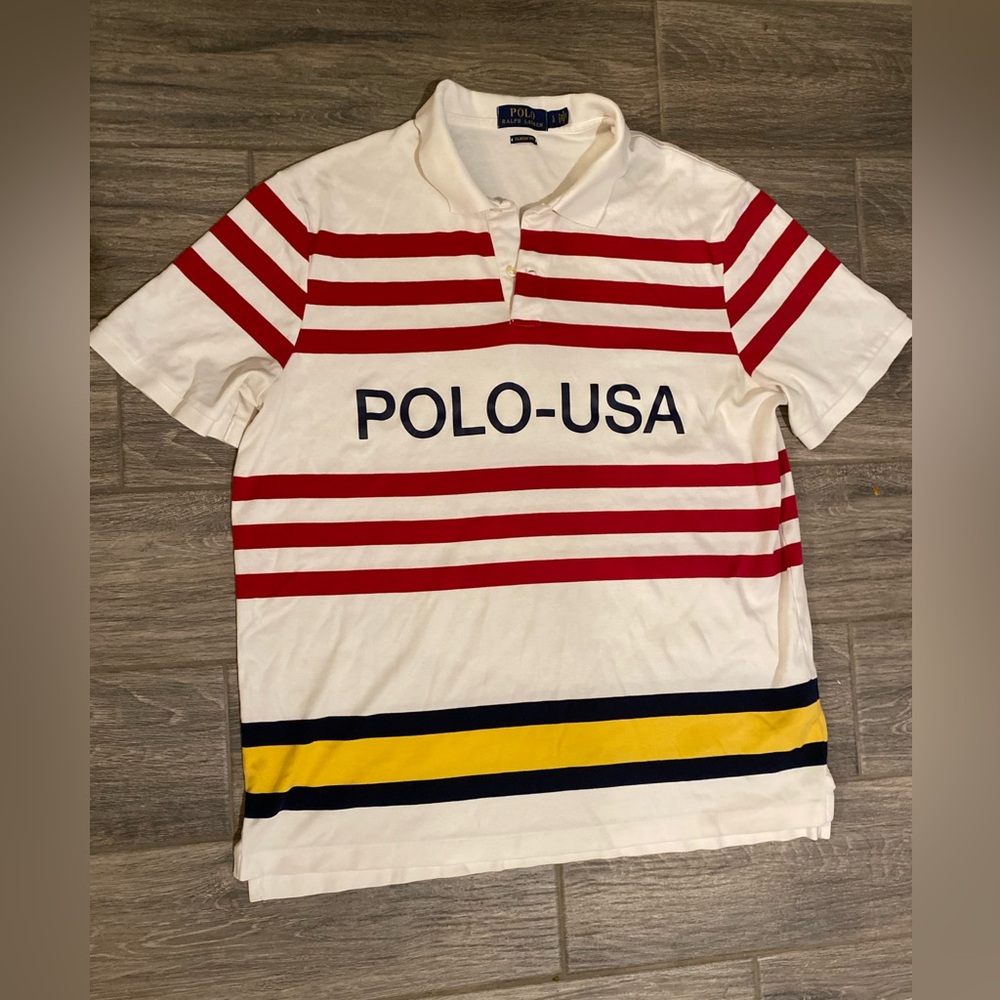 Vintage 90s POLO RALPH LAUREN POLO RUGBY SZ L Stadium Hi- Tech USA sailing